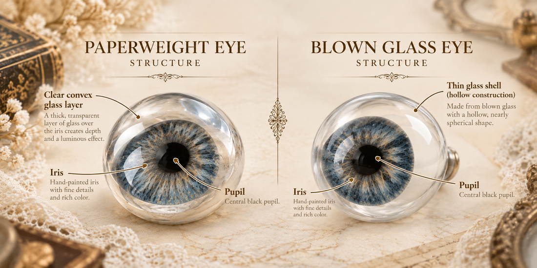 Antique Paperweight eye antique Glass eye
