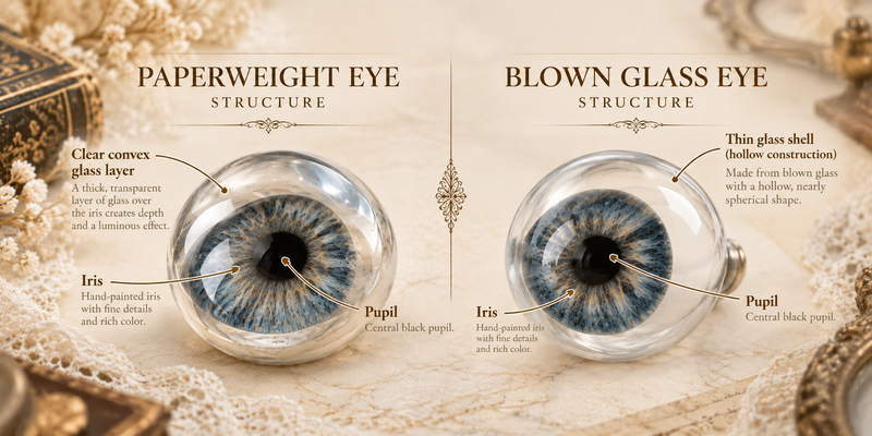 Antique Paperweight eye antique Glass eye