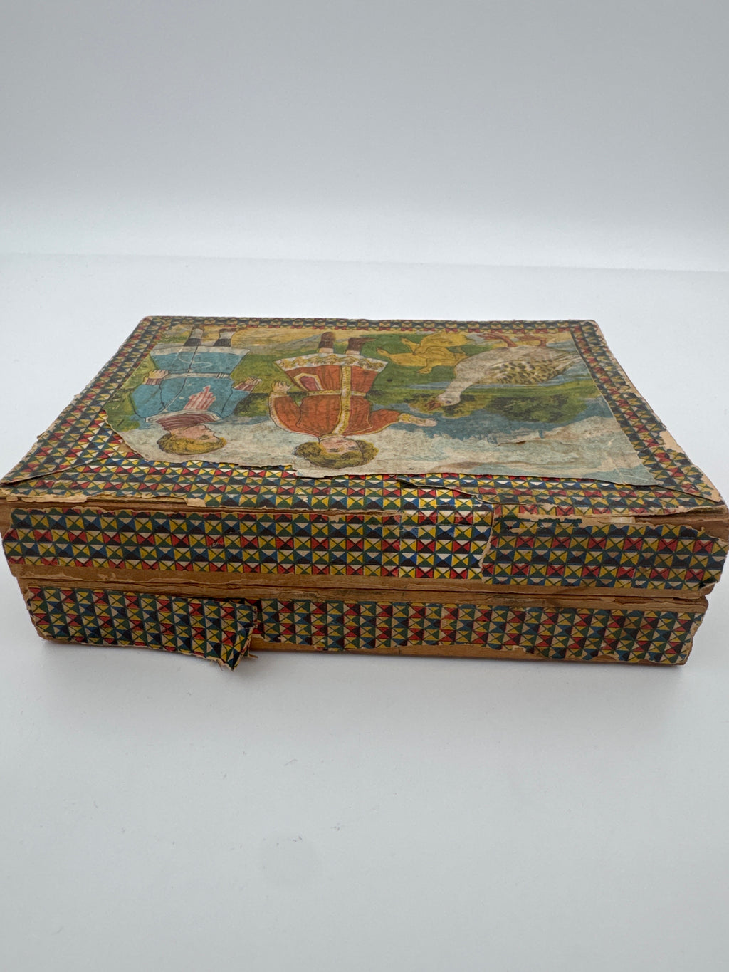 Antique German Wooden Picture Cube Puzzle Set with Original Box | Children’s Toy Circa 1900–1915