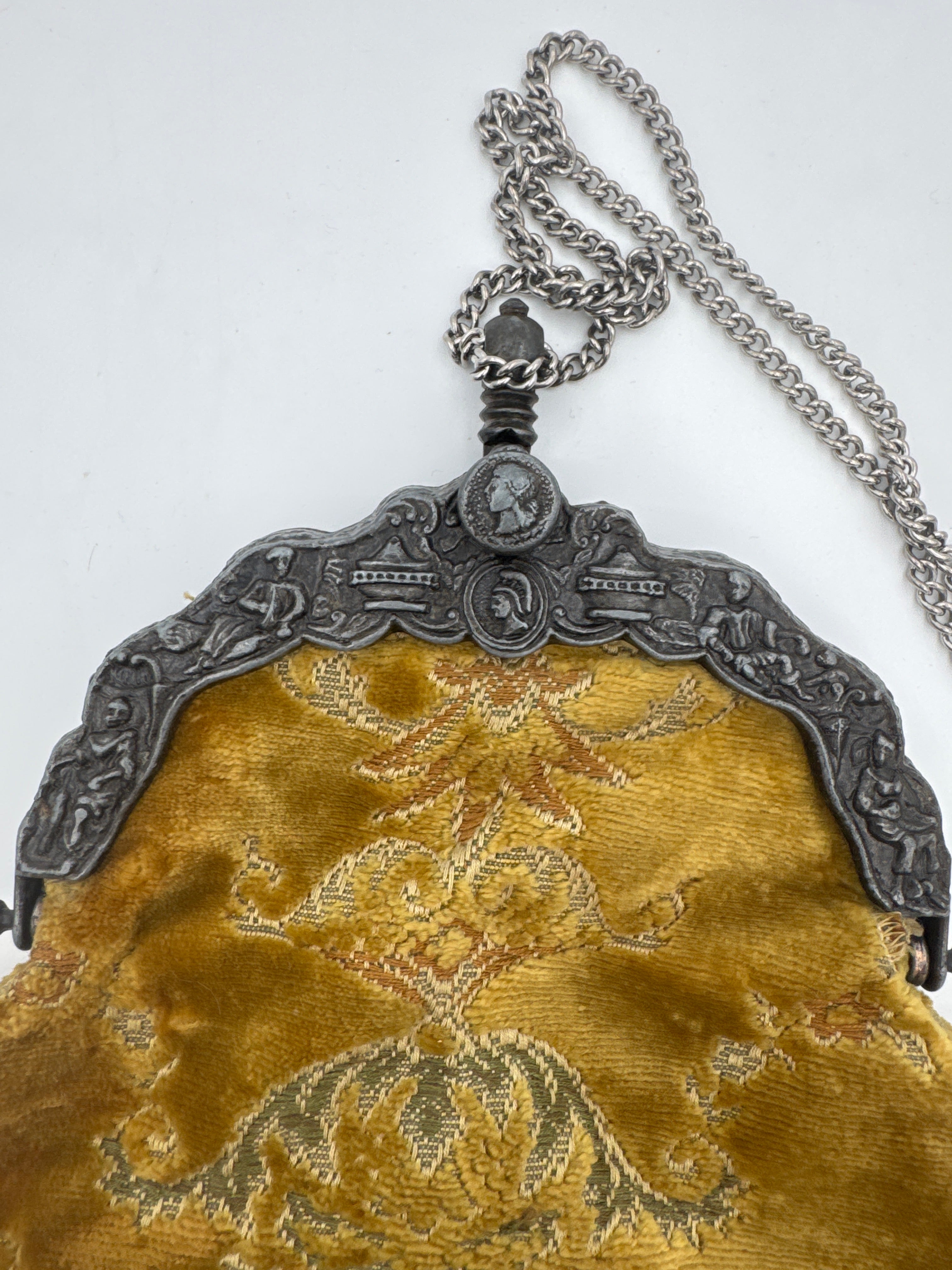 Vintage Victorian Revival Evening Purse | Italian Brocade Fabric | American Mid-Century Handbag