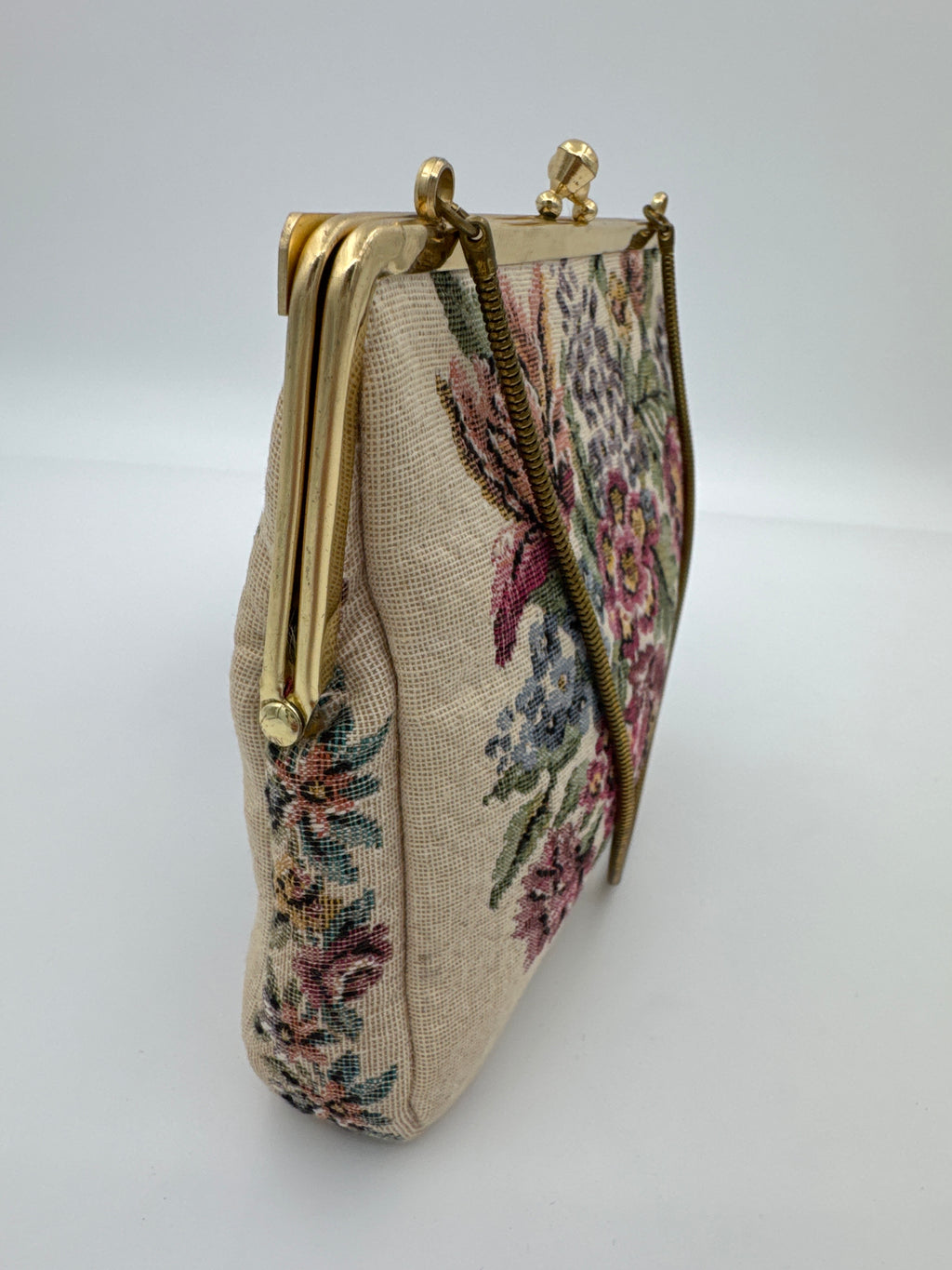 Vintage Walborg Floral Tapestry Purse, Mid Century Evening Handbag