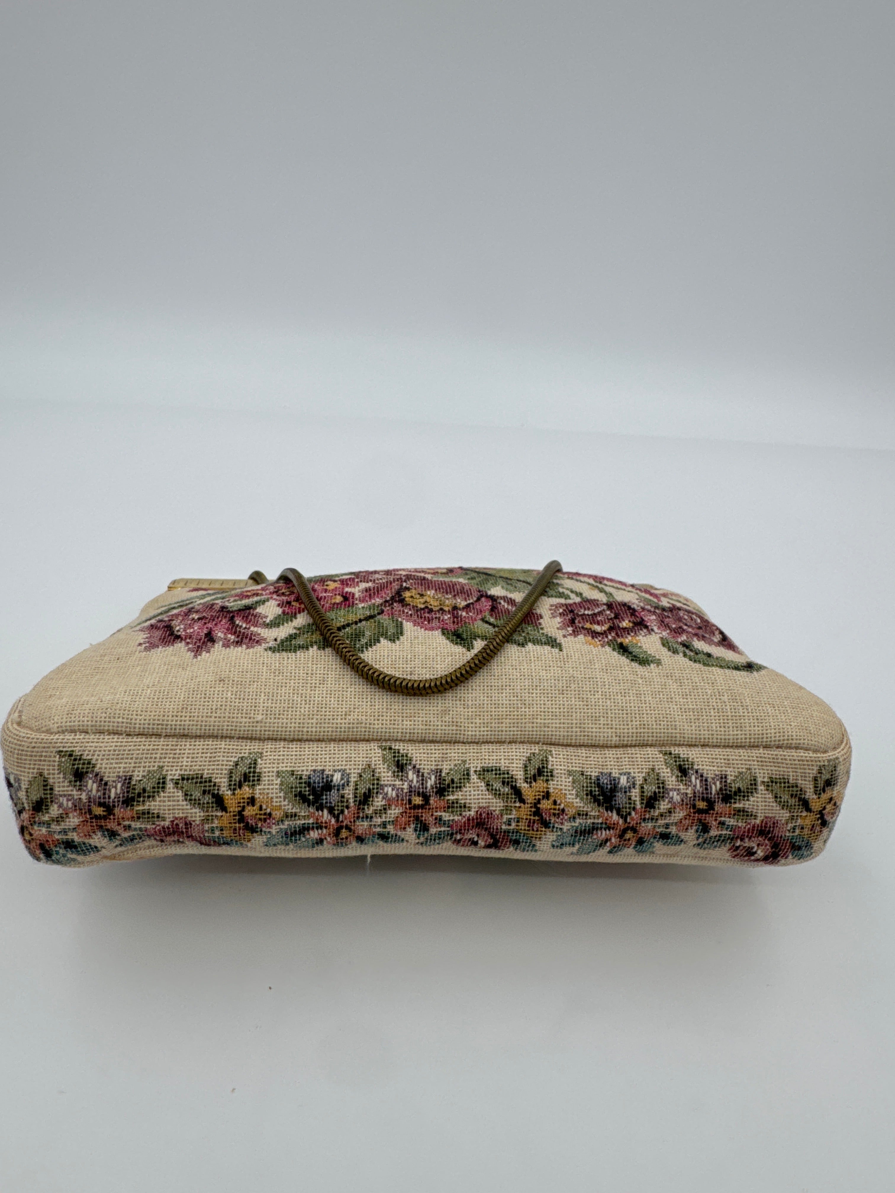 Vintage Walborg Floral Tapestry Purse, Mid Century Evening Handbag