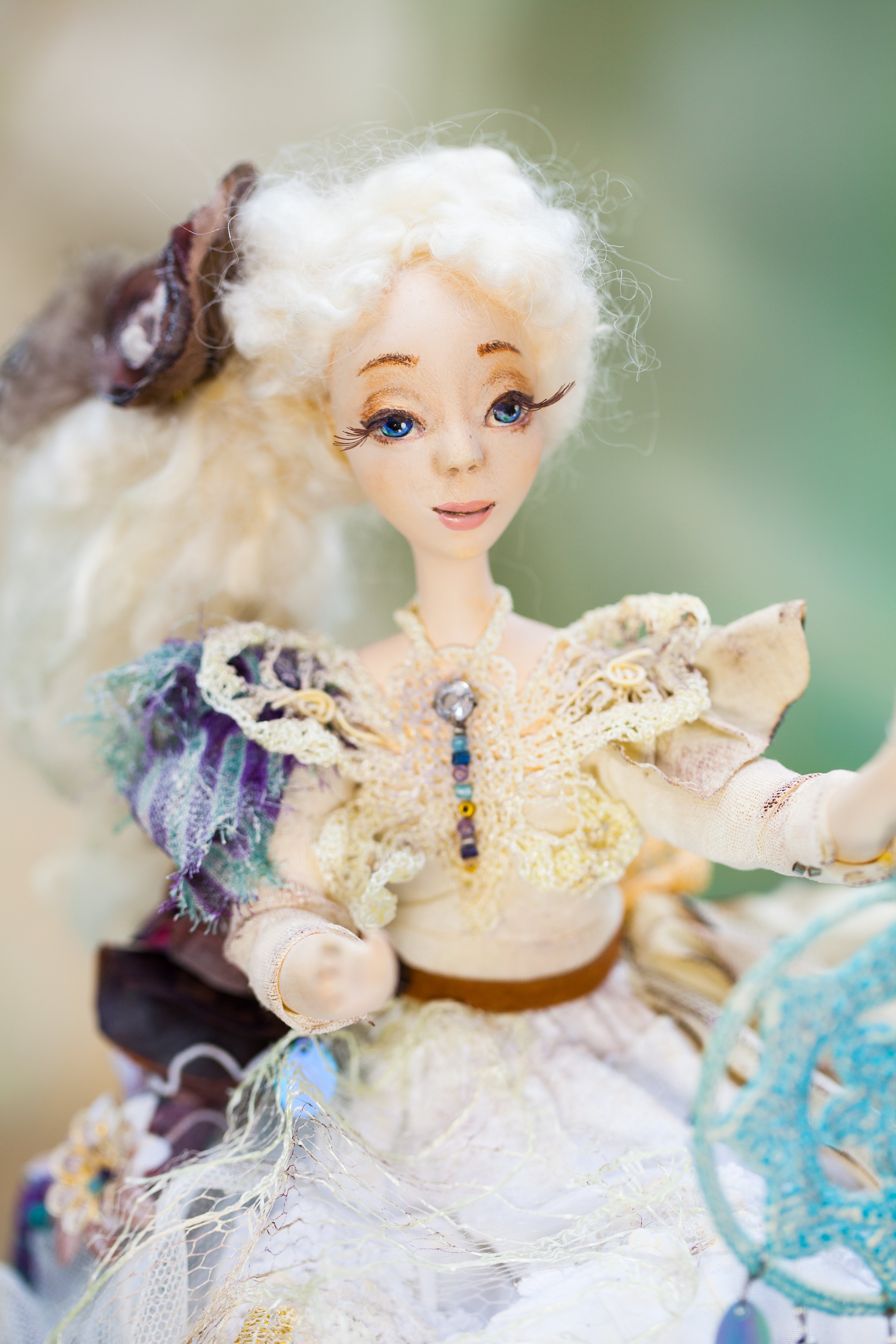 OOAK Artist Doll Handmade Papier-Mâché Art Doll | One of a Kind Collectible 10*10 inch