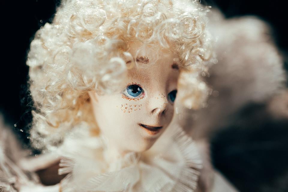 Vintage Style Art Composition “Angel and Iriska” | Handmade Papier-Mâché Interior Sculpture | Collectible Art Doll Scene