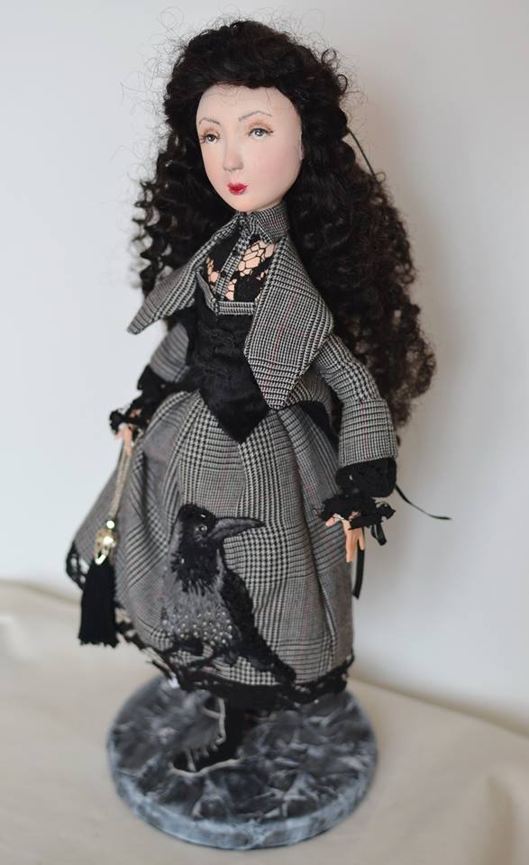 Merula OOAK Handmade Papier Mache Art Doll One of a Kind Collectible