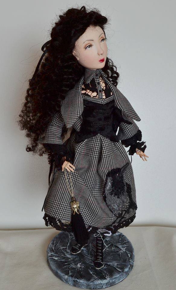 Merula OOAK Handmade Papier Mache Art Doll One of a Kind Collectible
