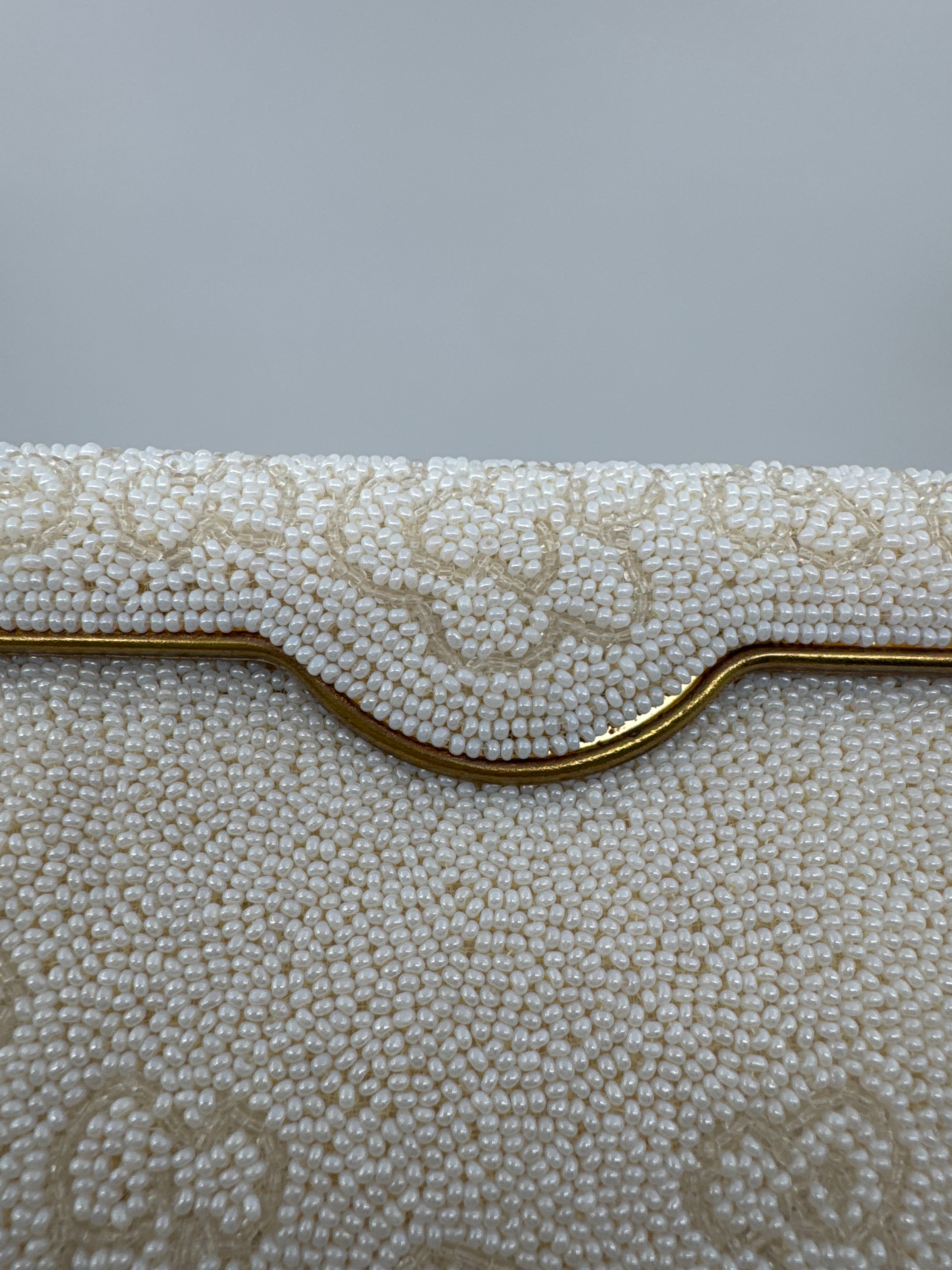 Vintage Michel Swiss Paris Micro Beaded Purse, French Evening Bag, Mid Century Handbag