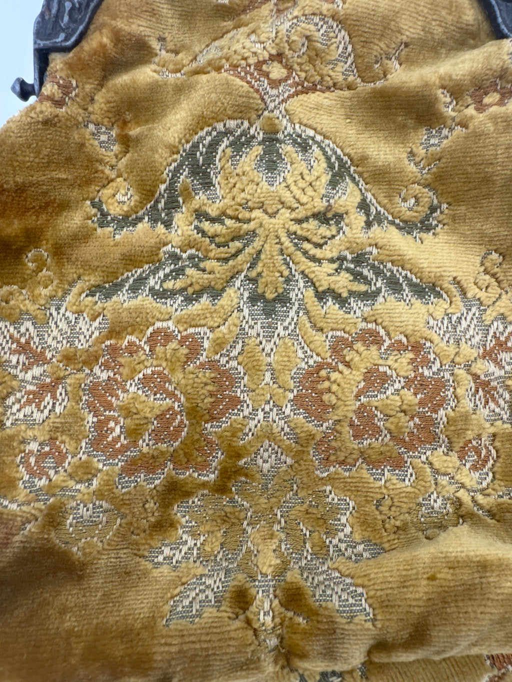 Vintage Victorian Revival Evening Purse | Italian Brocade Fabric | American Mid-Century Handbag