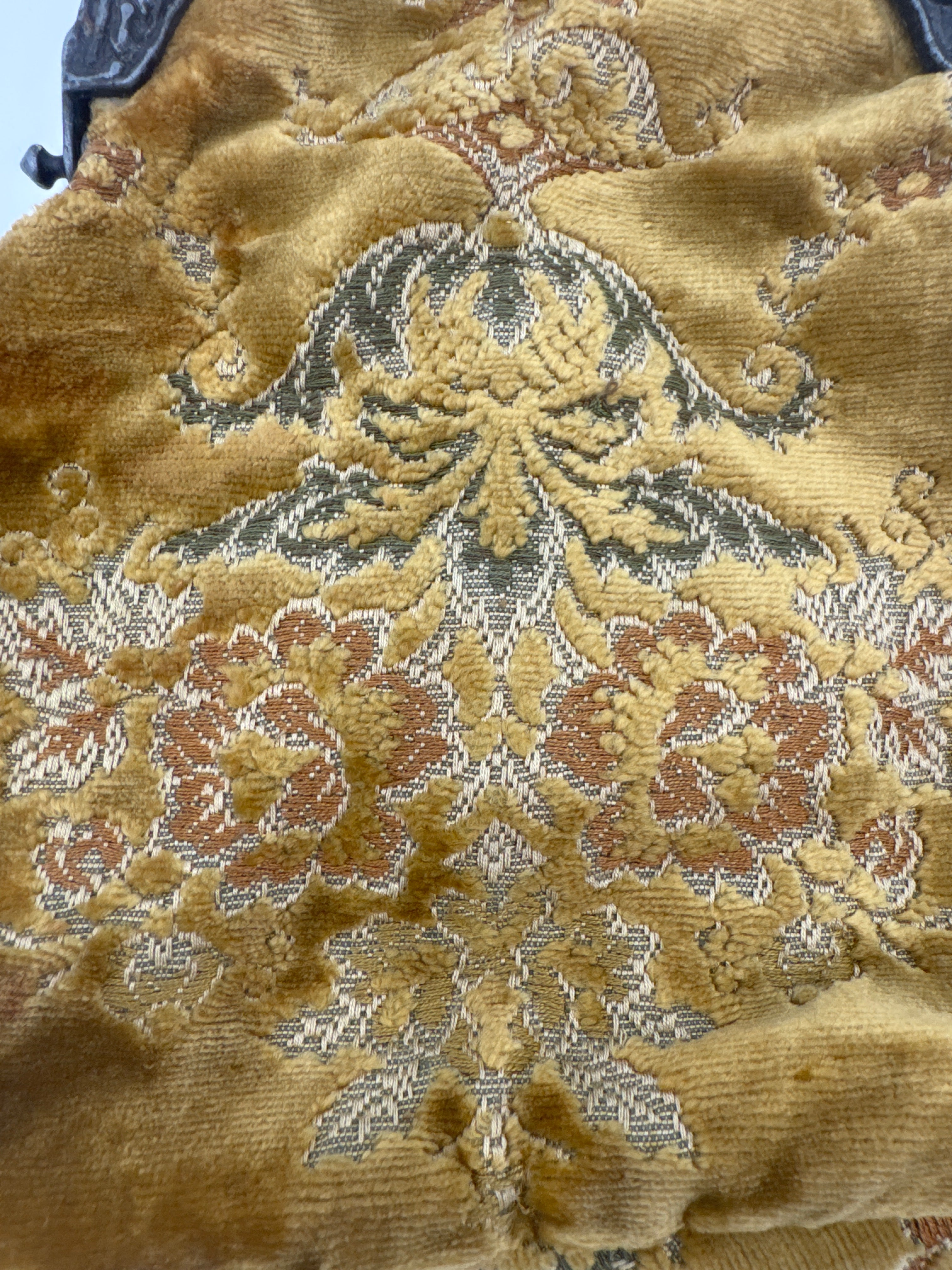 Vintage Victorian Revival Evening Purse | Italian Brocade Fabric | American Mid-Century Handbag