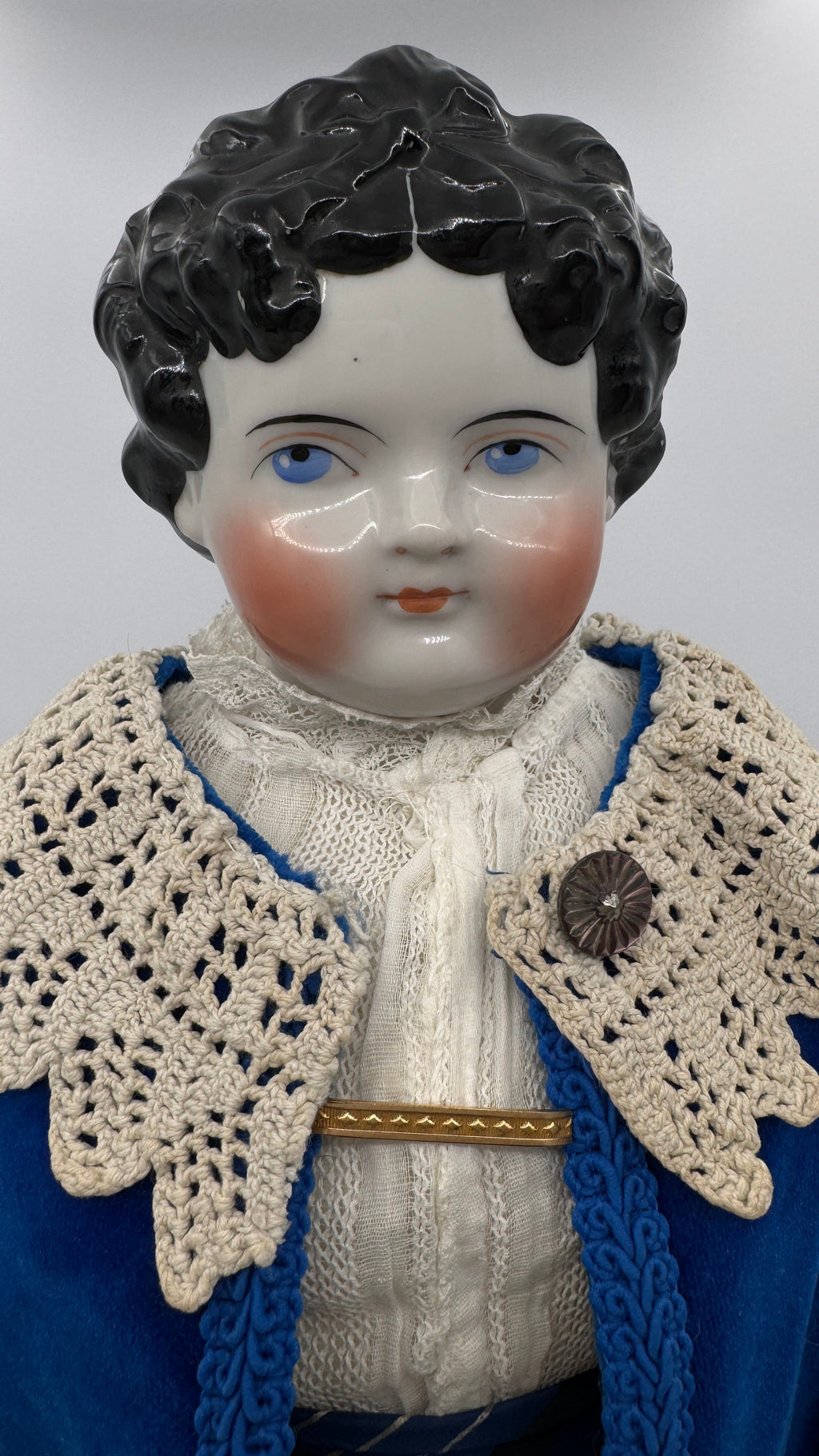 Antique German China Head Doll — Civil War Era, 25”