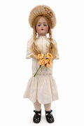 Early Antique Kestner E 168 9  Doll, c.1900–1910, Rare Square Teeth, Blue Eyes, Antique Outfit, 22”