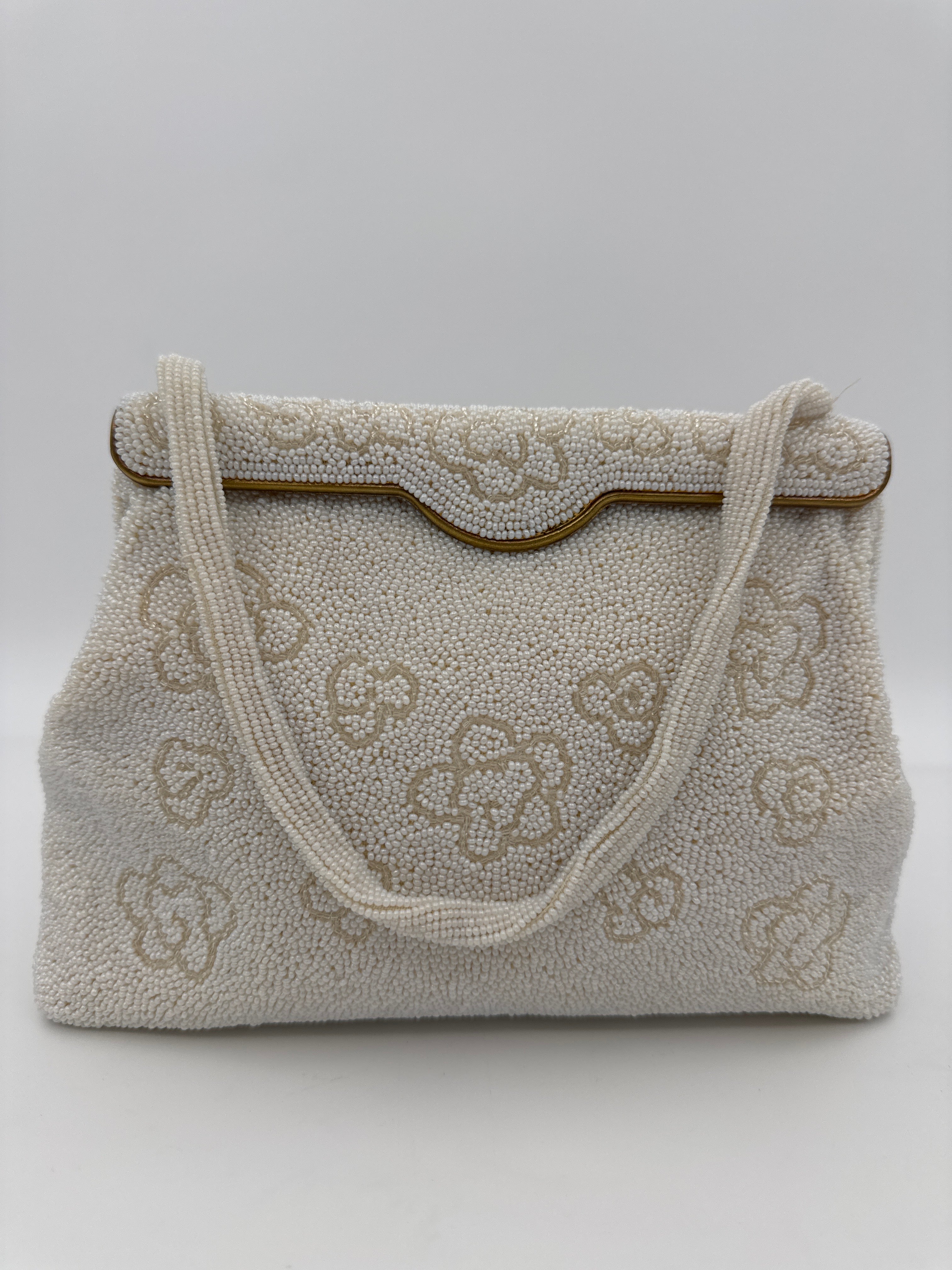Vintage Michel Swiss Paris Micro Beaded Purse, French Evening Bag, Mid Century Handbag