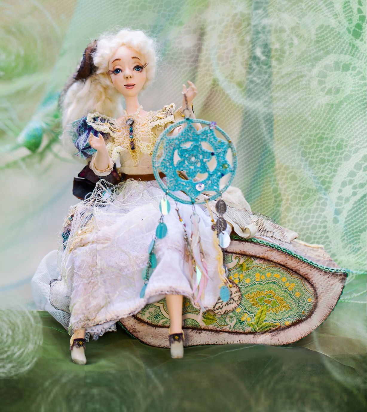 OOAK Artist Doll Handmade Papier-Mâché Art Doll | One of a Kind Collectible 10*10 inch