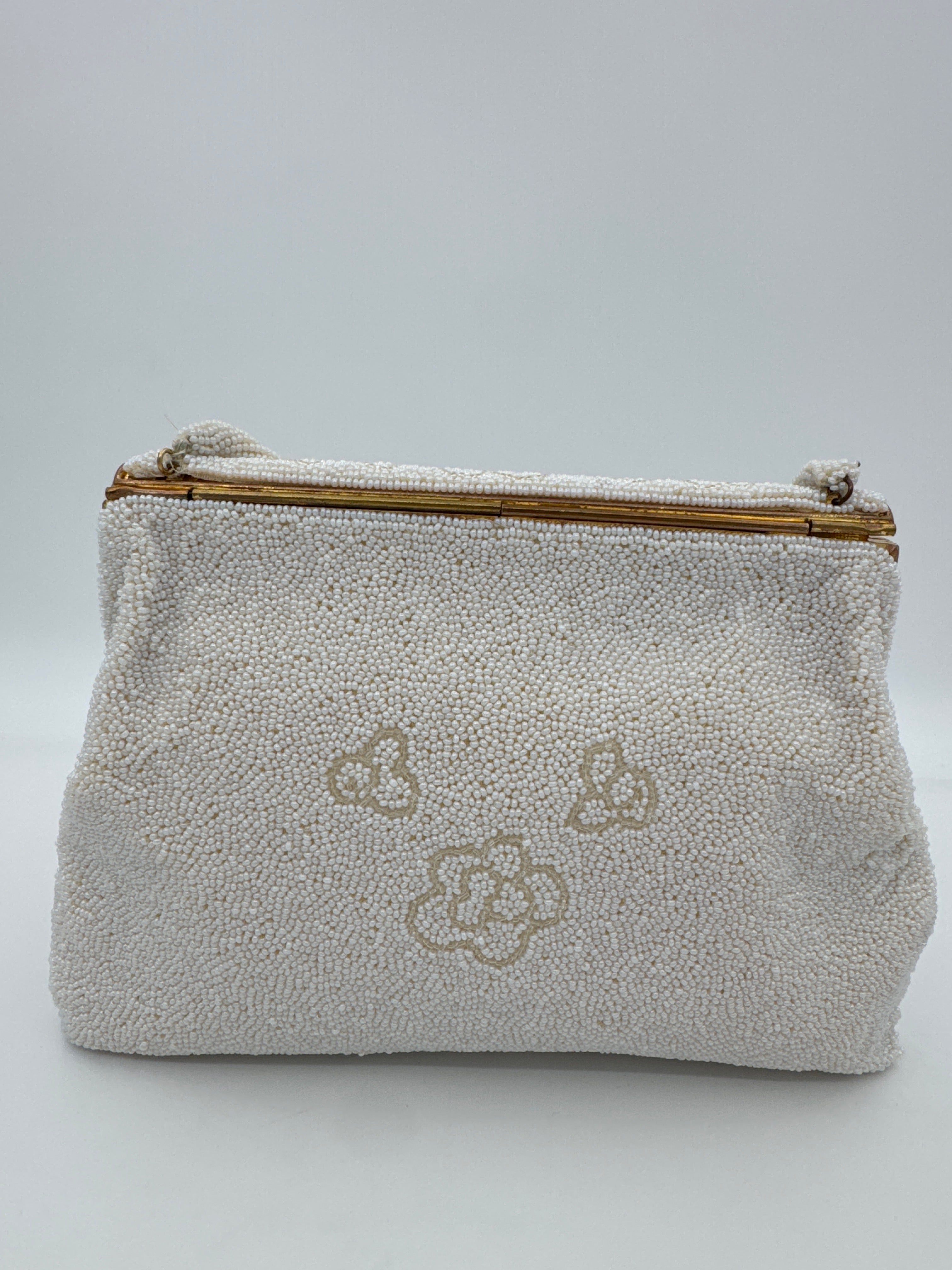 Vintage Michel Swiss Paris Micro Beaded Purse, French Evening Bag, Mid Century Handbag