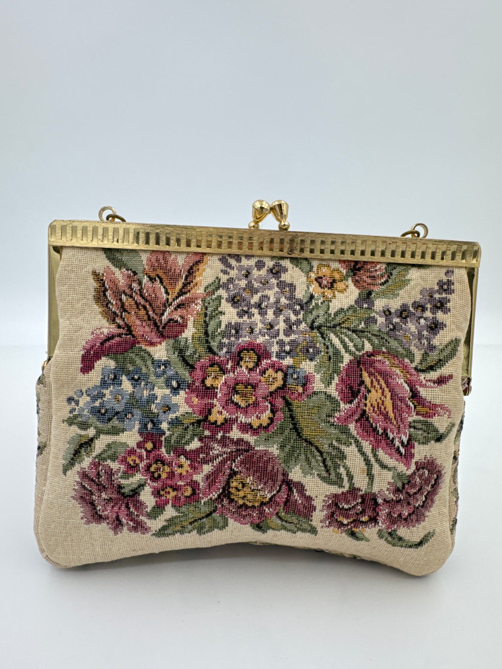 Vintage Walborg Floral Tapestry Purse, Mid Century Evening Handbag