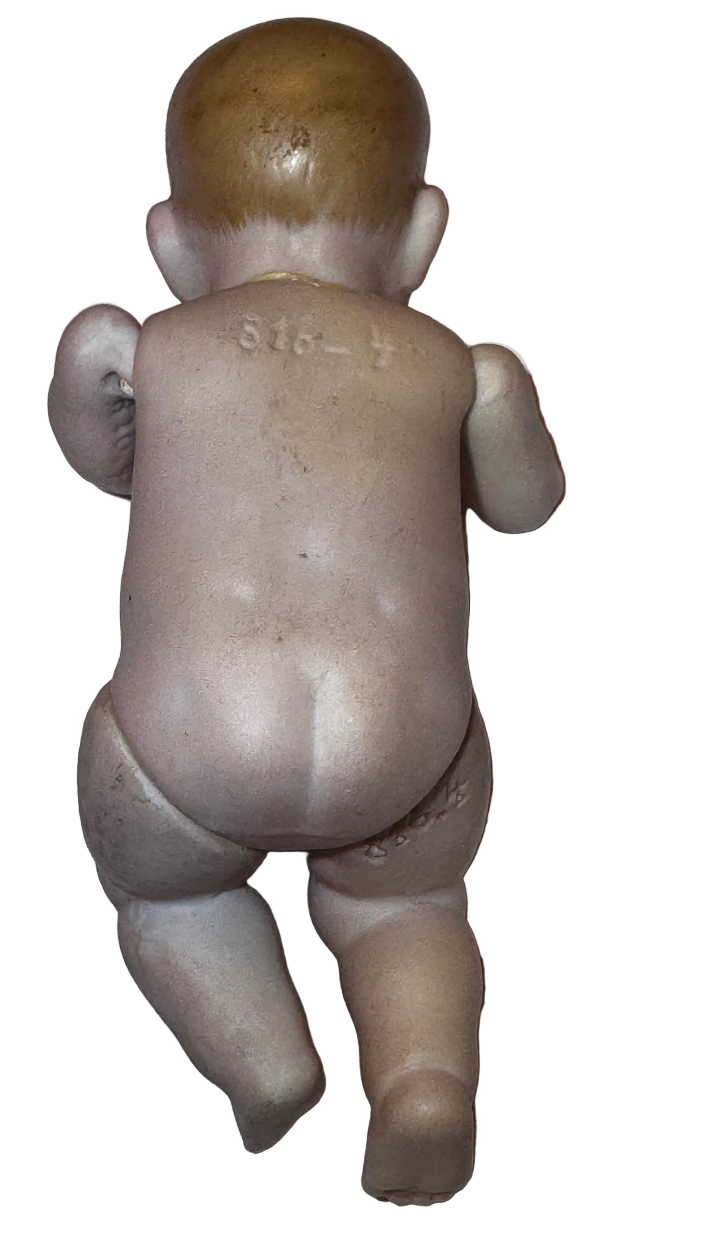 Rare Antique German All-Bisque Character Baby Doll, Mold 816-4 — rare antique doll