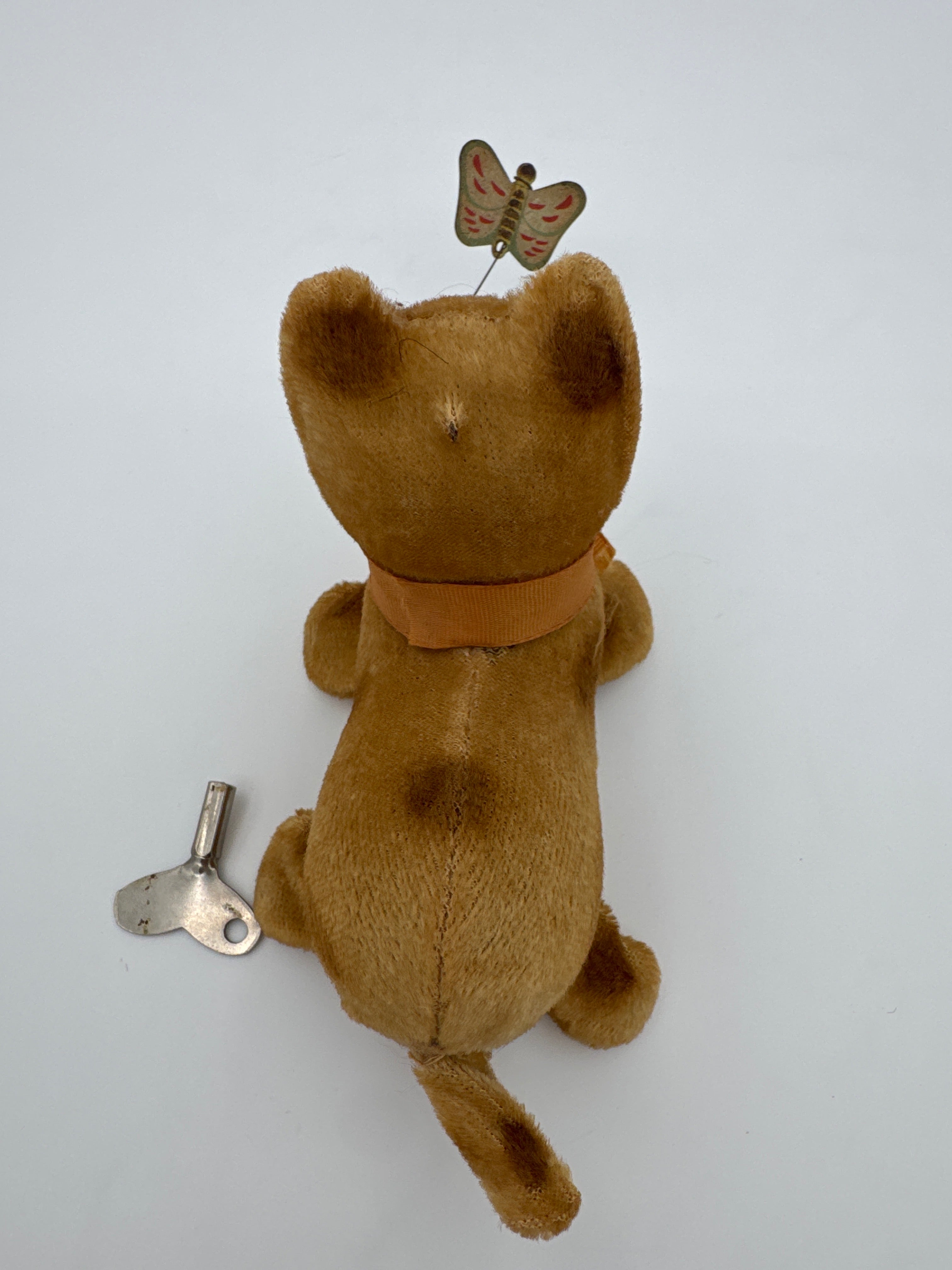 Vintage Wind-Up Cat Toy Made in Japan with Original Key | Working Mechanical Plush Cat