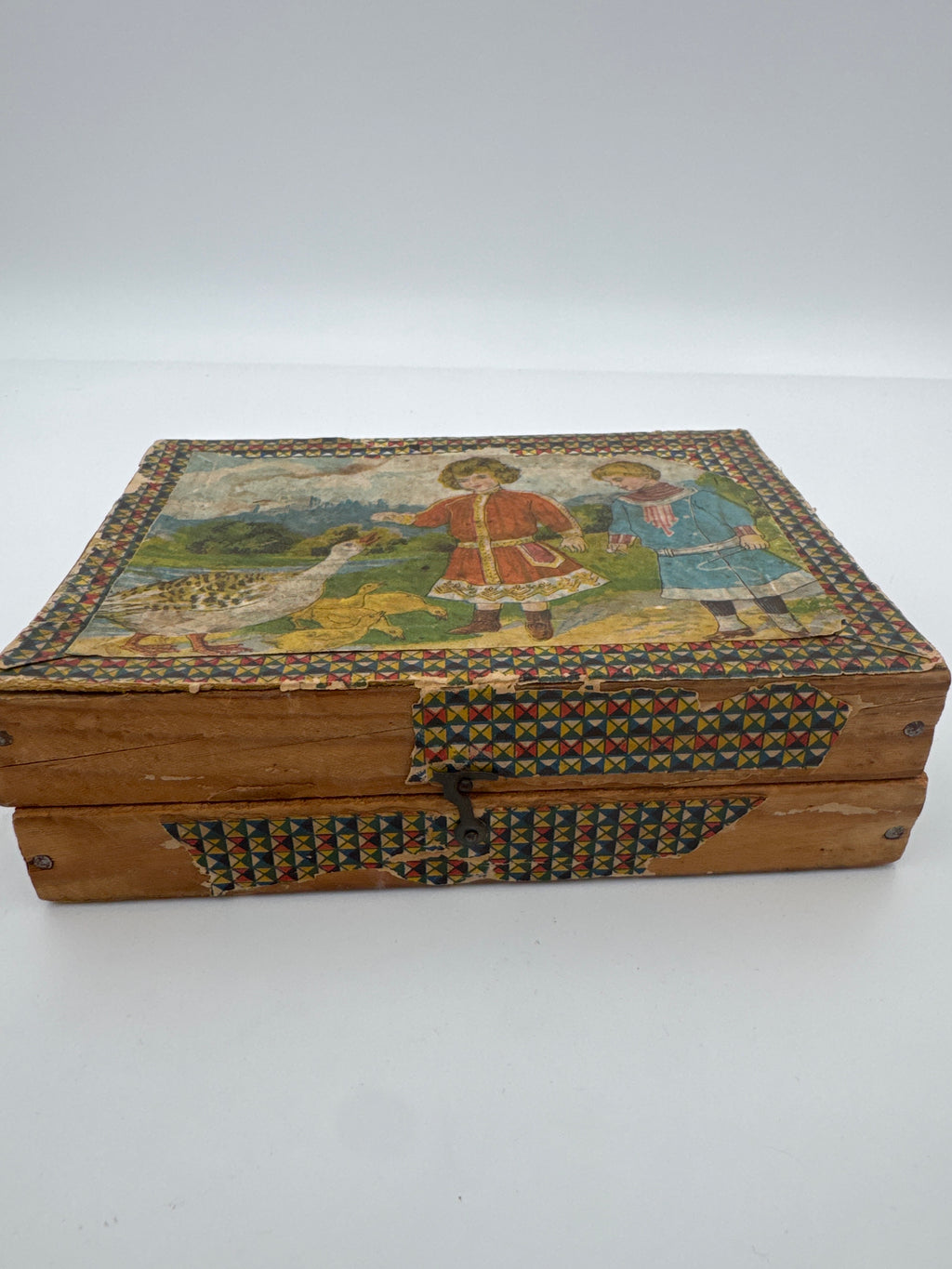 Antique German Wooden Picture Cube Puzzle Set with Original Box | Children’s Toy Circa 1900–1915