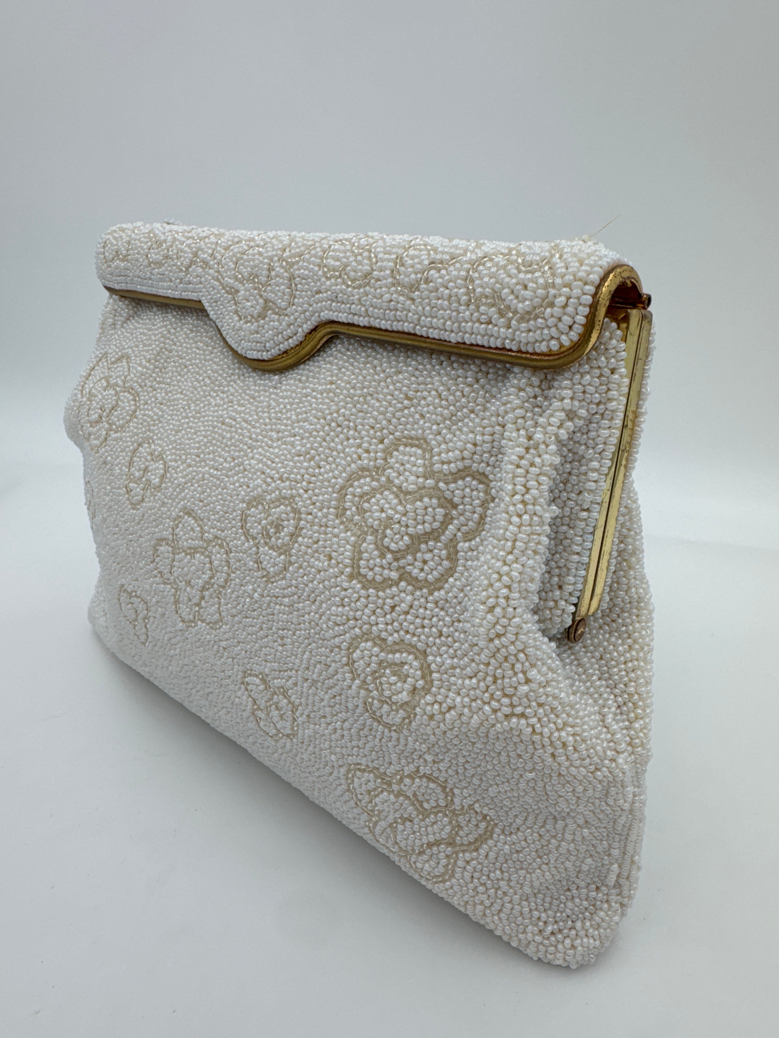 Vintage Michel Swiss Paris Micro Beaded Purse, French Evening Bag, Mid Century Handbag
