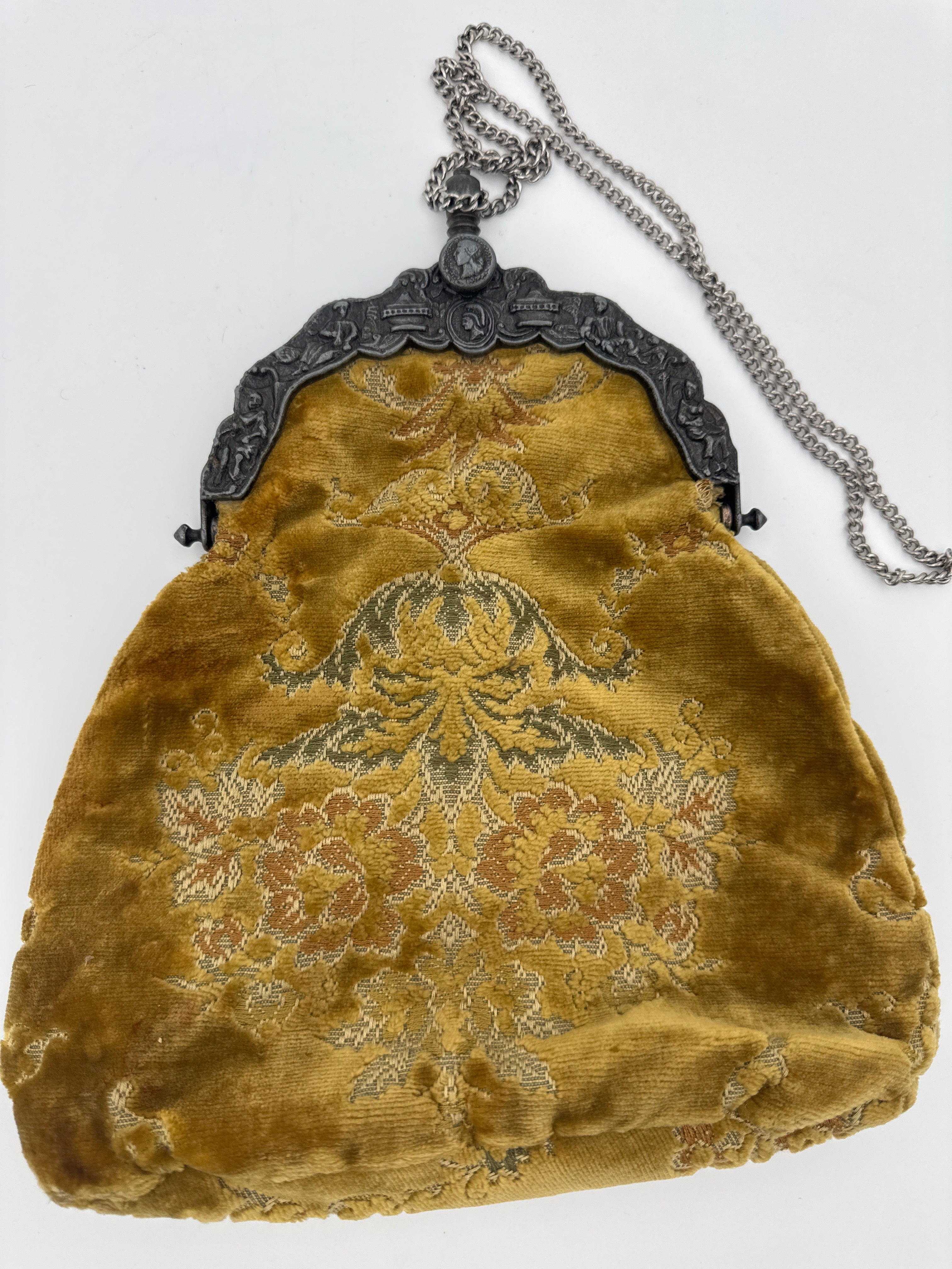 Vintage Victorian Revival Evening Purse | Italian Brocade Fabric | American Mid-Century Handbag