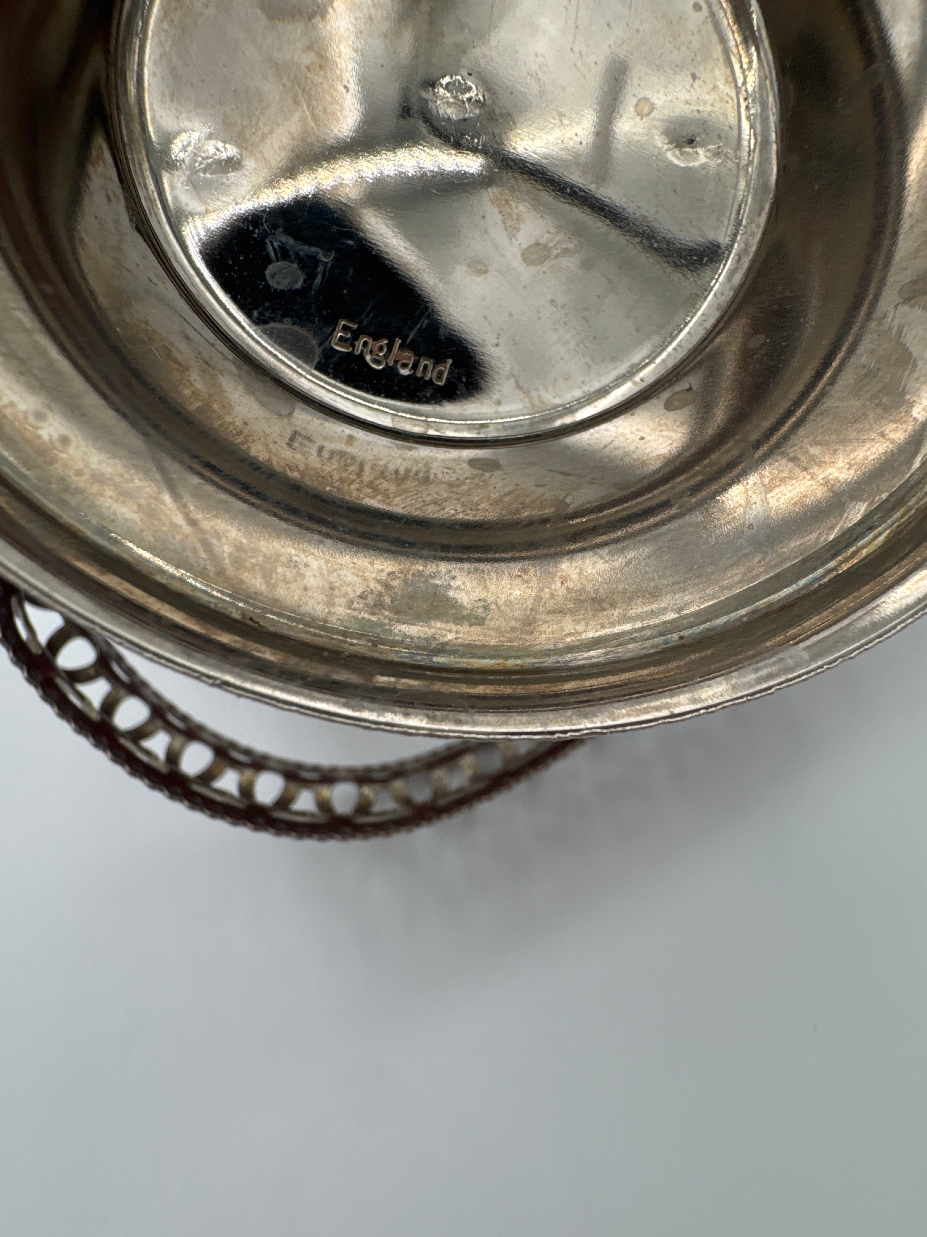 Vintage English Silver Plated Heart Shaped Sugar Bowl with Ruby Glass Insert & Spoon