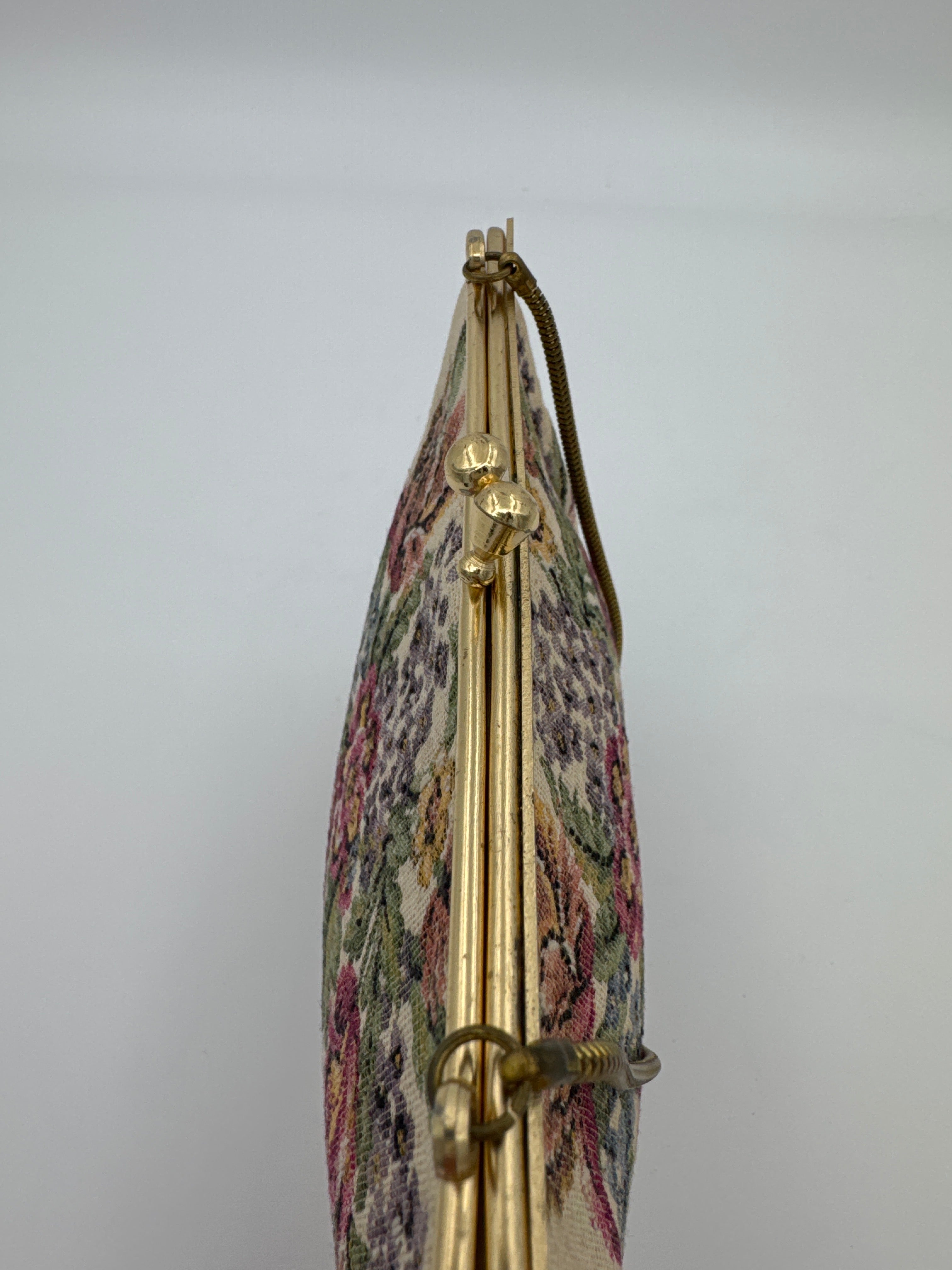 Vintage Walborg Floral Tapestry Purse, Mid Century Evening Handbag