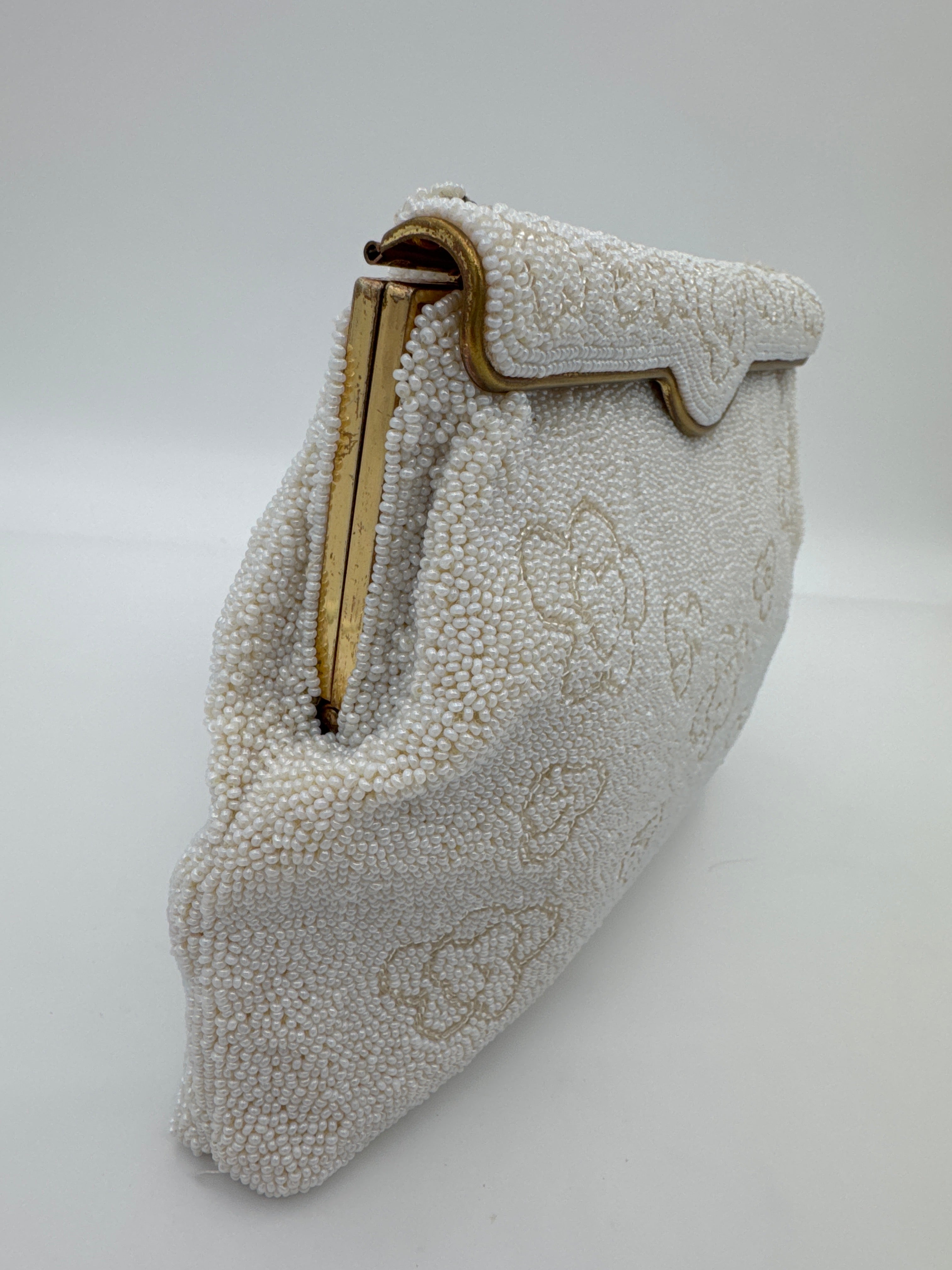 Vintage Michel Swiss Paris Micro Beaded Purse, French Evening Bag, Mid Century Handbag