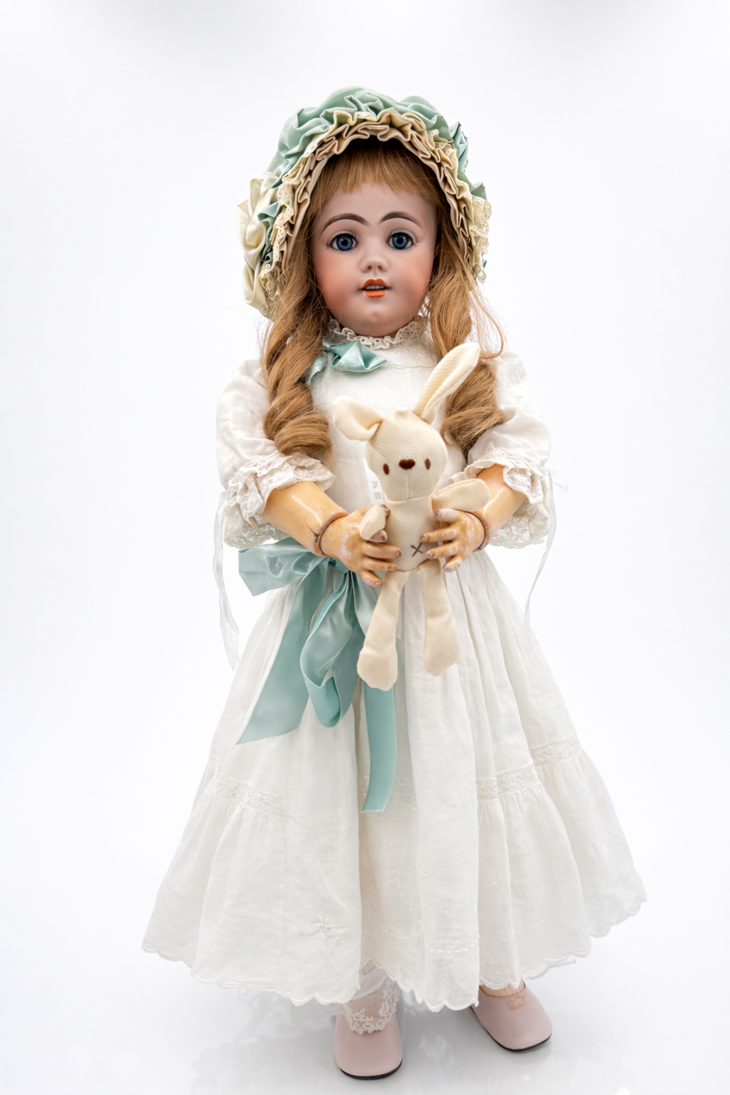 Antique Simon & Halbig 1009 DEP Doll 28” Large German Bisque Doll Blue Sleep Eyes