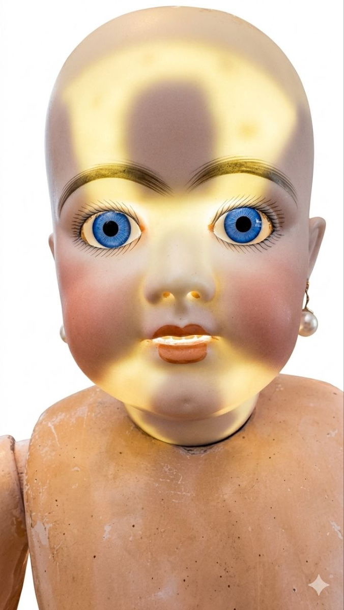 Antique Simon & Halbig 1009 DEP Doll 28” Large German Bisque Doll Blue Sleep Eyes