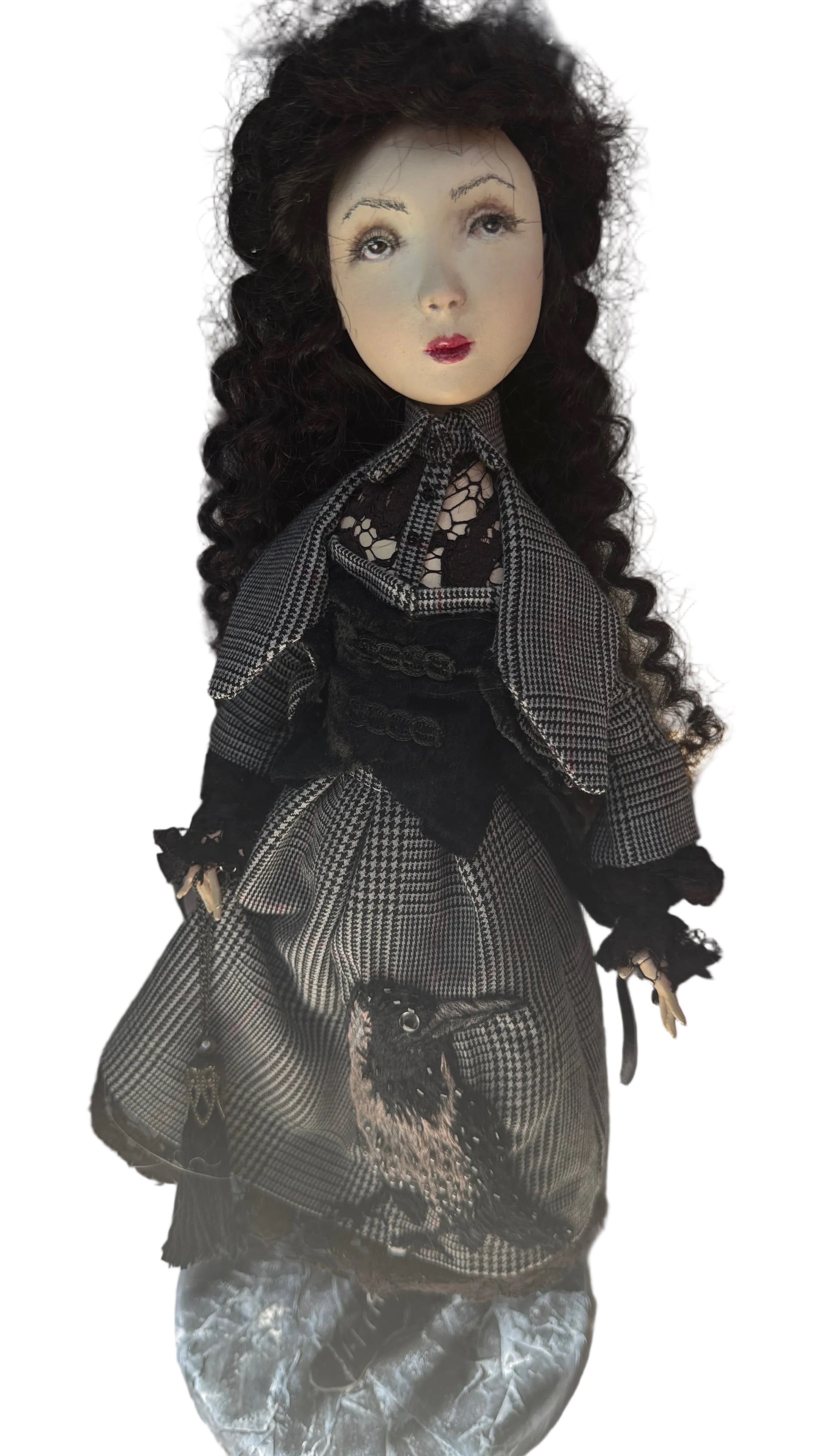 Merula OOAK Handmade Papier Mache Art Doll One of a Kind Collectible