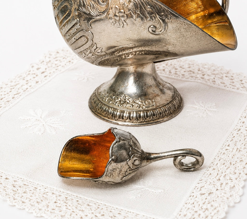 Vintage Collectible Leonard Japan Silverplate Sugar Scuttle with Scoop