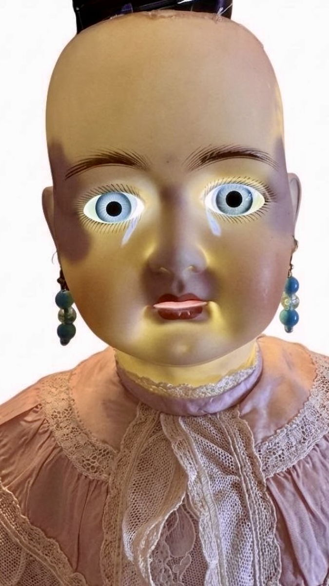 Rare Antique Simon & Halbig WSK 5 Doll 28” German Bisque Head Blue Sleep Eyes1