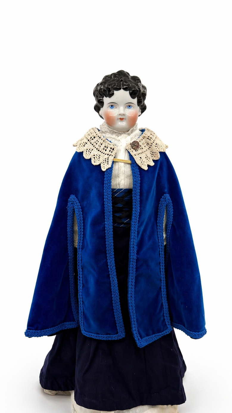 Antique German China Head Doll — Civil War Era, 25”