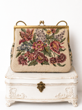 Vintage Walborg Floral Tapestry Purse, Mid Century Evening Handbag
