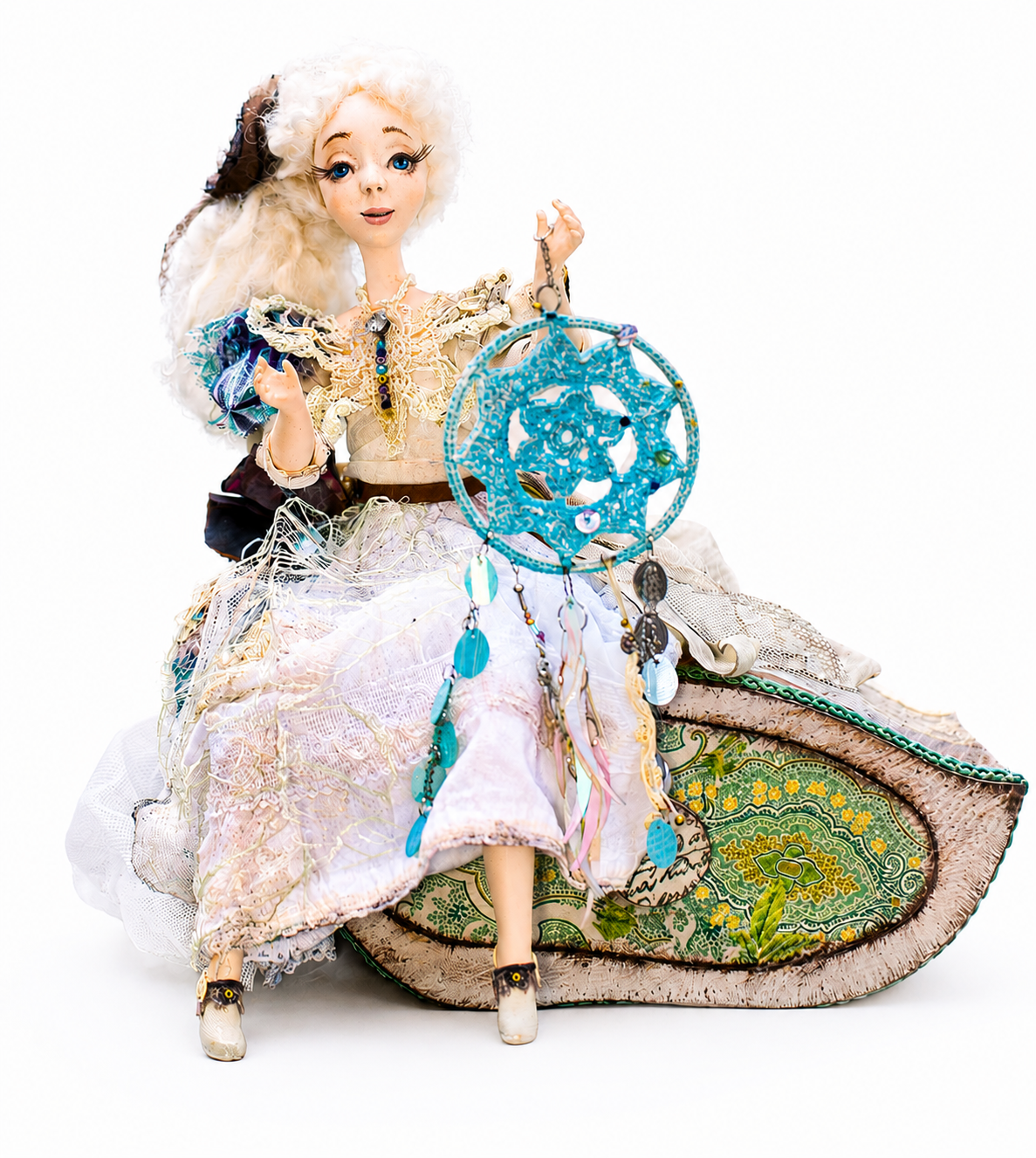 OOAK Artist Doll Handmade Papier-Mâché Art Doll | One of a Kind Collectible 10*10 inch