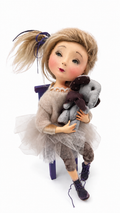 OOAK Handmade Artist Doll with Teddy Elephant Collectible Art Doll Ginny
