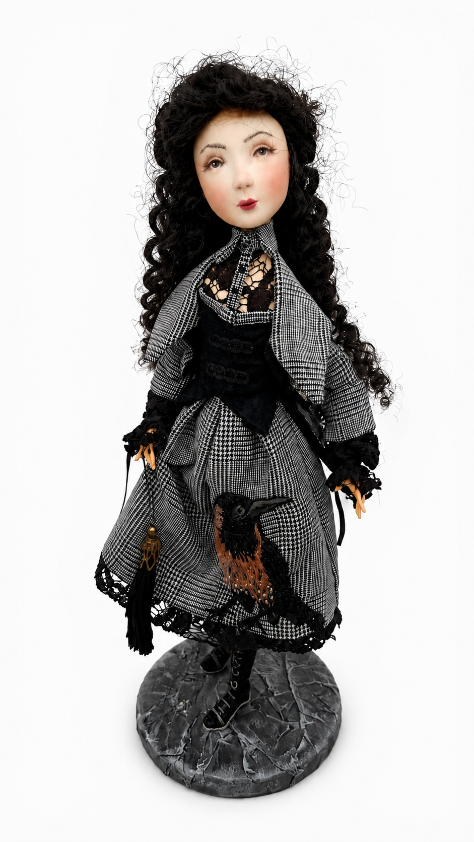 Merula OOAK Handmade Papier Mache Art Doll One of a Kind Collectible