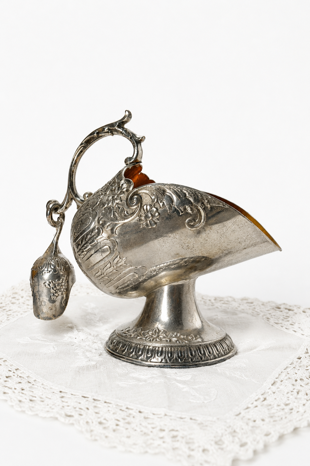Vintage Collectible Leonard Japan Silverplate Sugar Scuttle with Scoop
