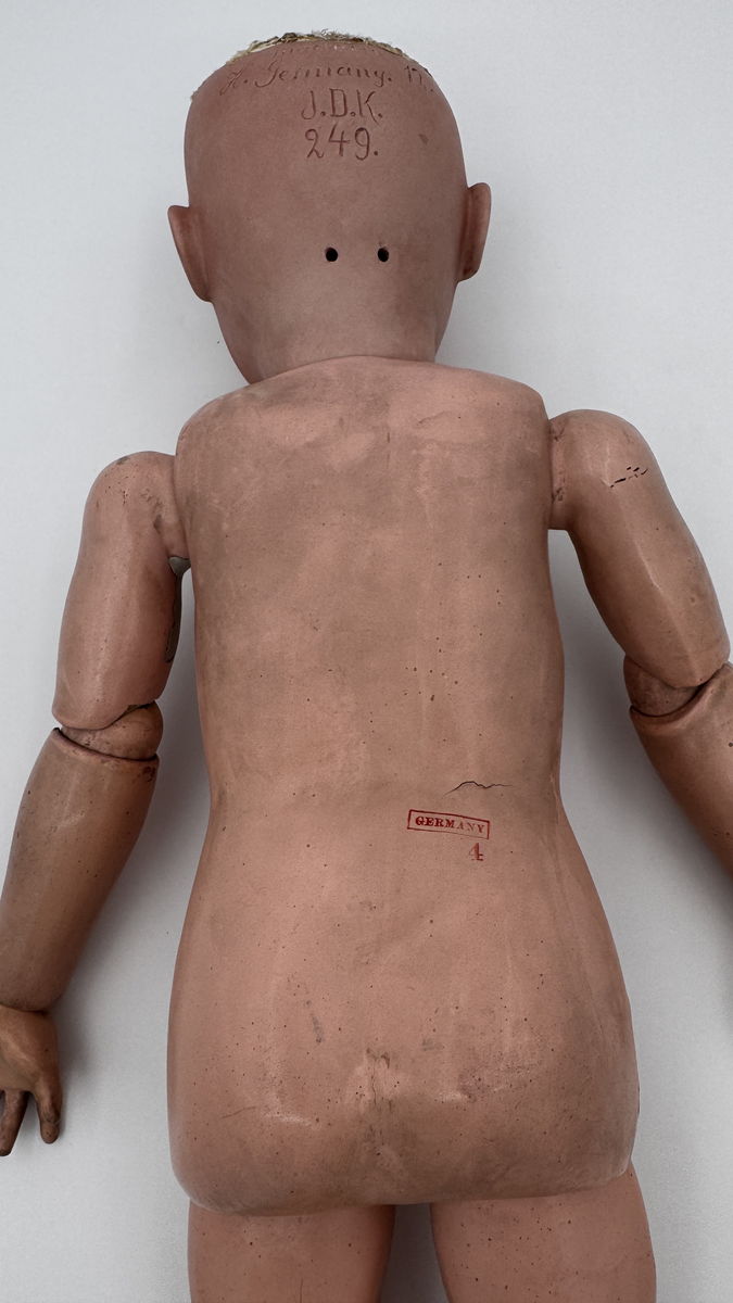 Antique German Kestner Doll 23” Bisque Head Jointed Composition Body Blue Sleep Eyes c.1915