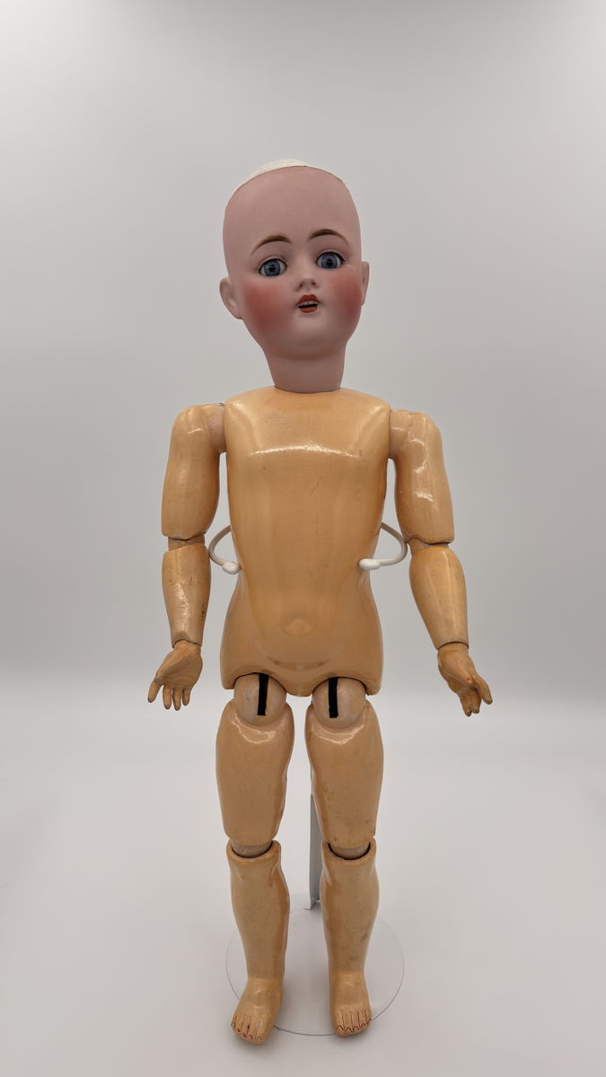 Early Antique Kestner E 168 9  Doll, c.1900–1910, Rare Square Teeth, Blue Eyes, Antique Outfit, 22”