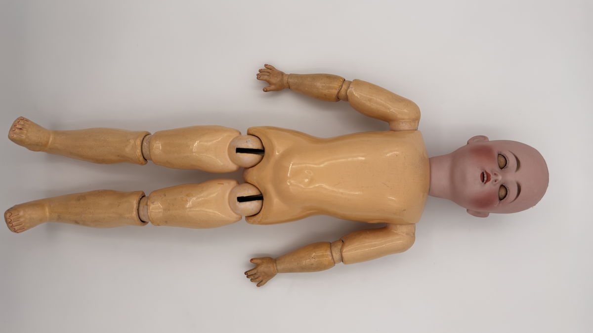 Early Antique Kestner E 168 9  Doll, c.1900–1910, Rare Square Teeth, Blue Eyes, Antique Outfit, 22”