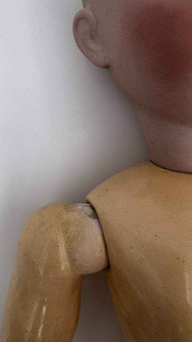 Early Antique Kestner E 168 9  Doll, c.1900–1910, Rare Square Teeth, Blue Eyes, Antique Outfit, 22”