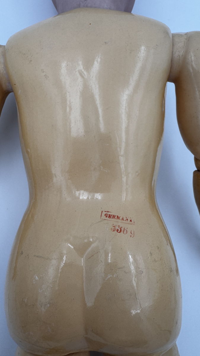 Early Antique Kestner E 168 9  Doll, c.1900–1910, Rare Square Teeth, Blue Eyes, Antique Outfit, 22”