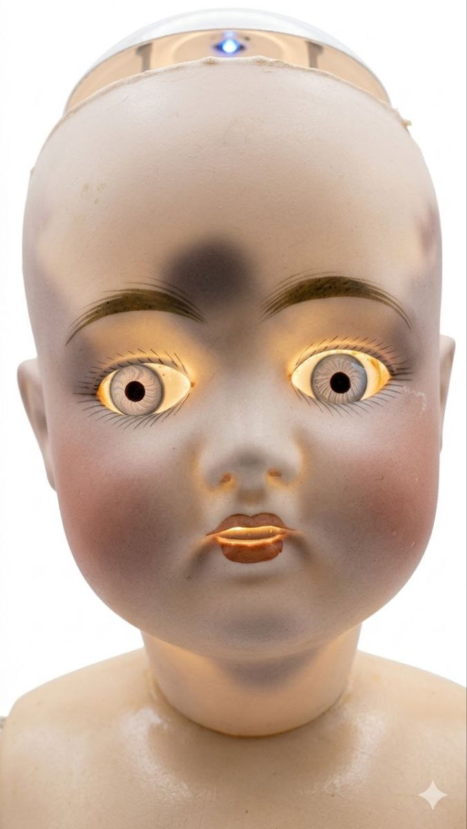 Early Antique Kestner E 168 9  Doll, c.1900–1910, Rare Square Teeth, Blue Eyes, Antique Outfit, 22”
