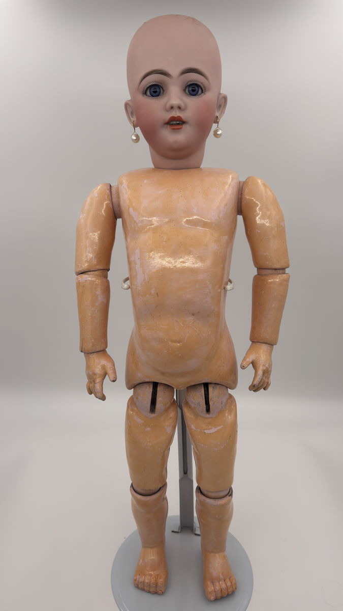 Antique Simon & Halbig 1009 DEP Doll 28” Large German Bisque Doll Blue Sleep Eyes