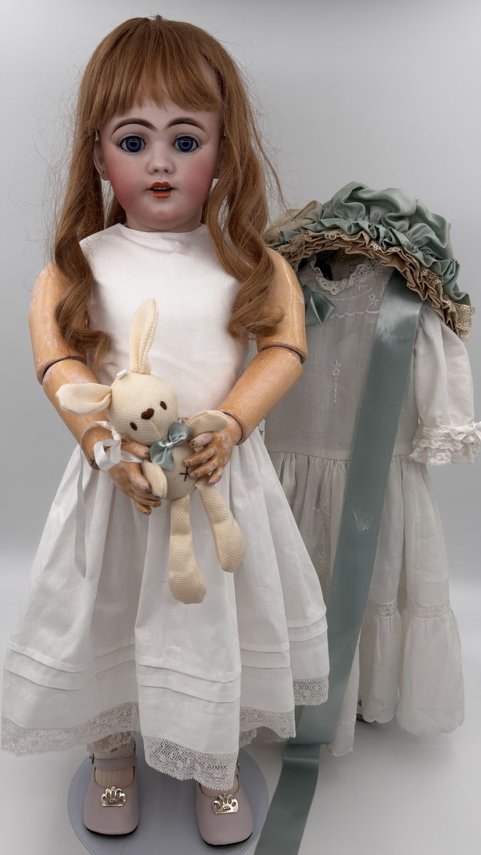 Antique Simon & Halbig 1009 DEP Doll 28” Large German Bisque Doll Blue Sleep Eyes