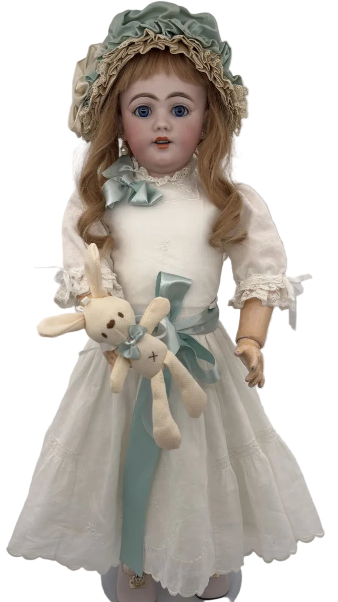 Antique Simon & Halbig 1009 DEP Doll 28” Large German Bisque Doll Blue Sleep Eyes