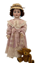 Rare Antique Simon & Halbig WSK 5 Doll 28” German Bisque Head Blue Sleep Eyes1