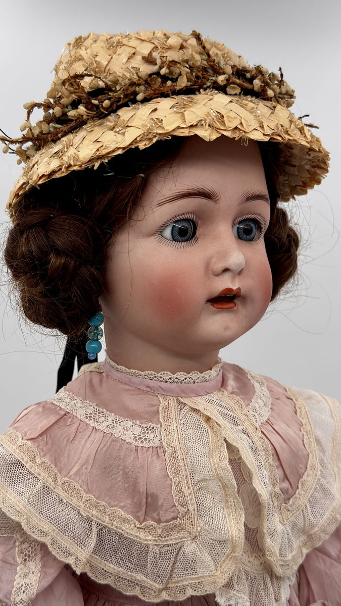 Rare Antique Simon & Halbig WSK 5 Doll 28” German Bisque Head Blue Sleep Eyes1