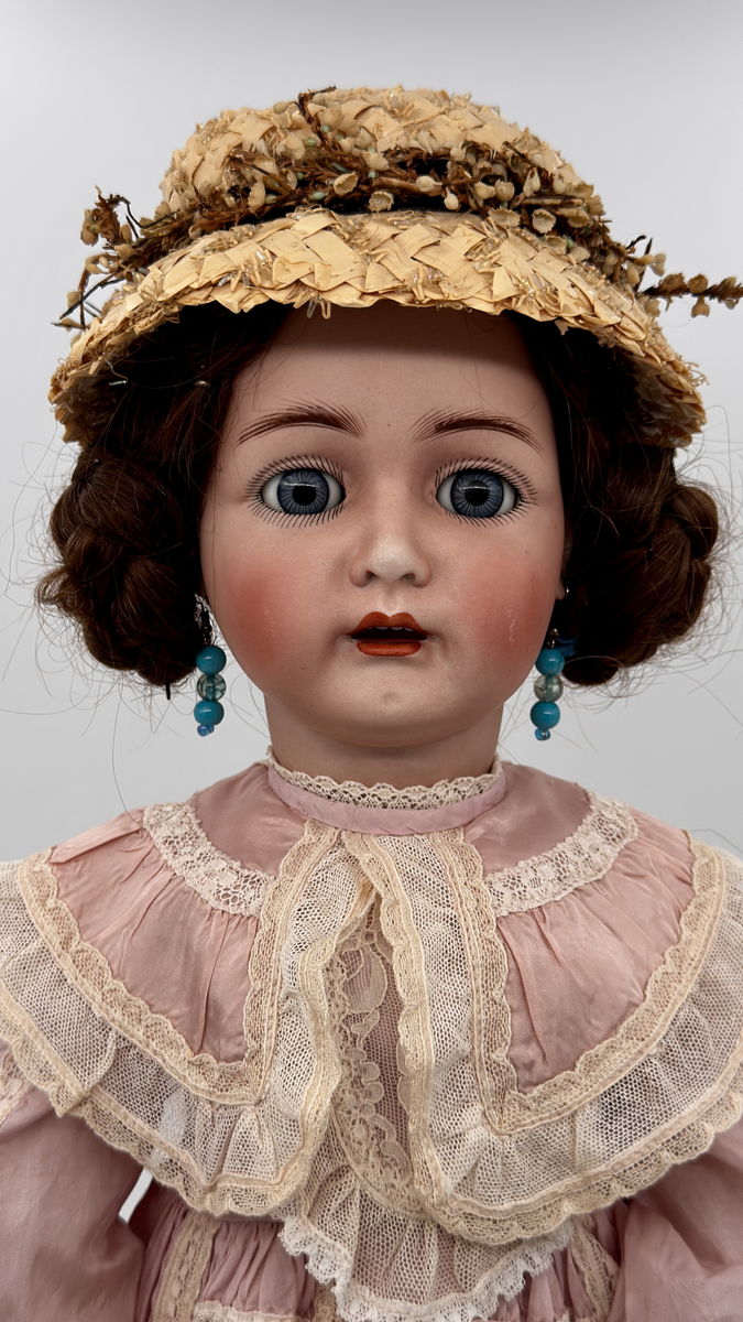 Rare Antique Simon & Halbig WSK 5 Doll 28” German Bisque Head Blue Sleep Eyes1